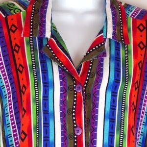 Christie and Jill Womens Multicolor Top Med W1141